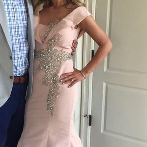 Women's Blazer Dress Jovani designer Pink long gown